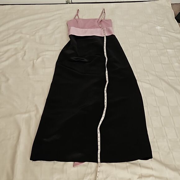 Jones New York Spaghetti Straps With Mega Bow Maxi Dress Pink & Black 4 - Picture 10 of 15